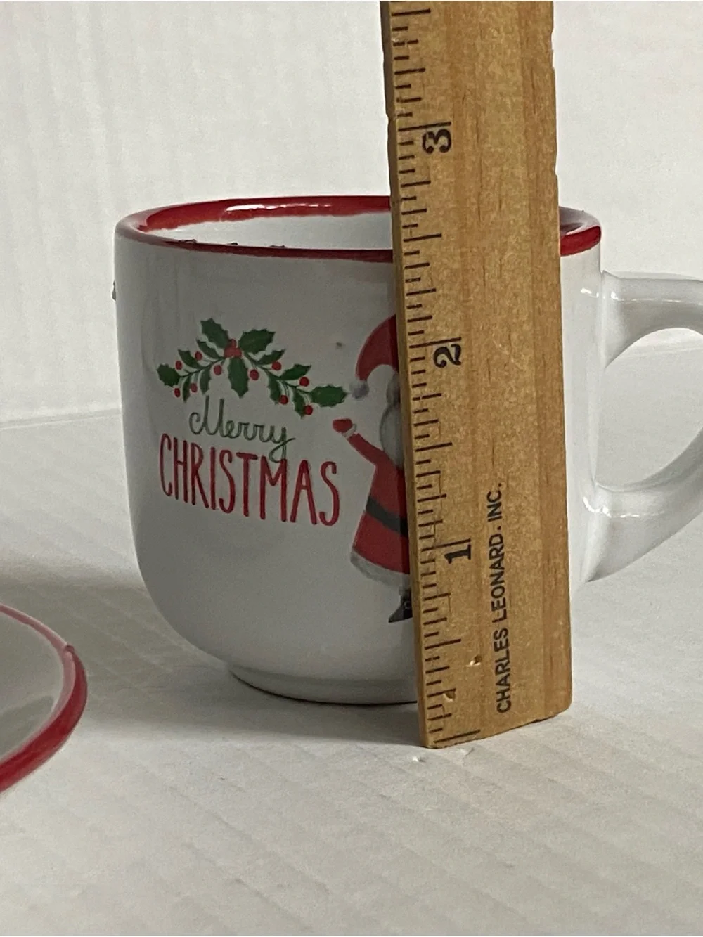 Christmas Cappuccino Mug 2 Cup And Saucer Sets Red Green Santa Reindeer Bruntmor